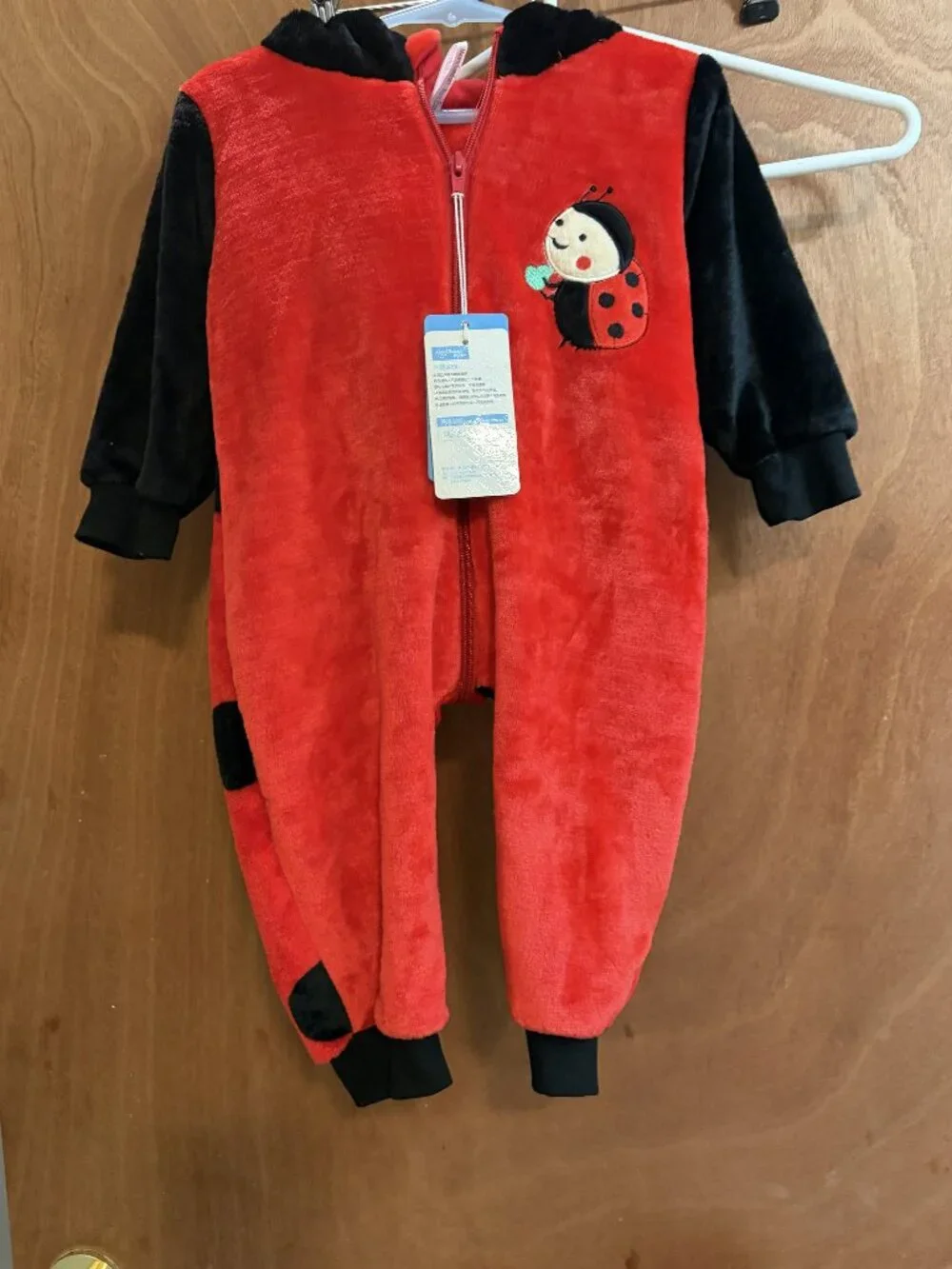 Toddler 2T Plush Lady Bug Hooded Costume NWT